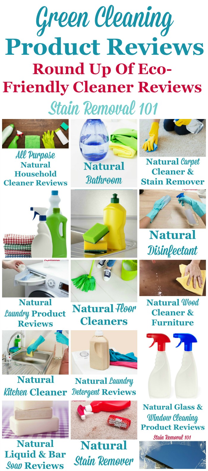 Here is a round up of over 65 green cleaning products reviews for all around your home, from bathroom, kitchen, floors, disinfectants and more, so you can find the best ones for you and your family {on Stain Removal 101}