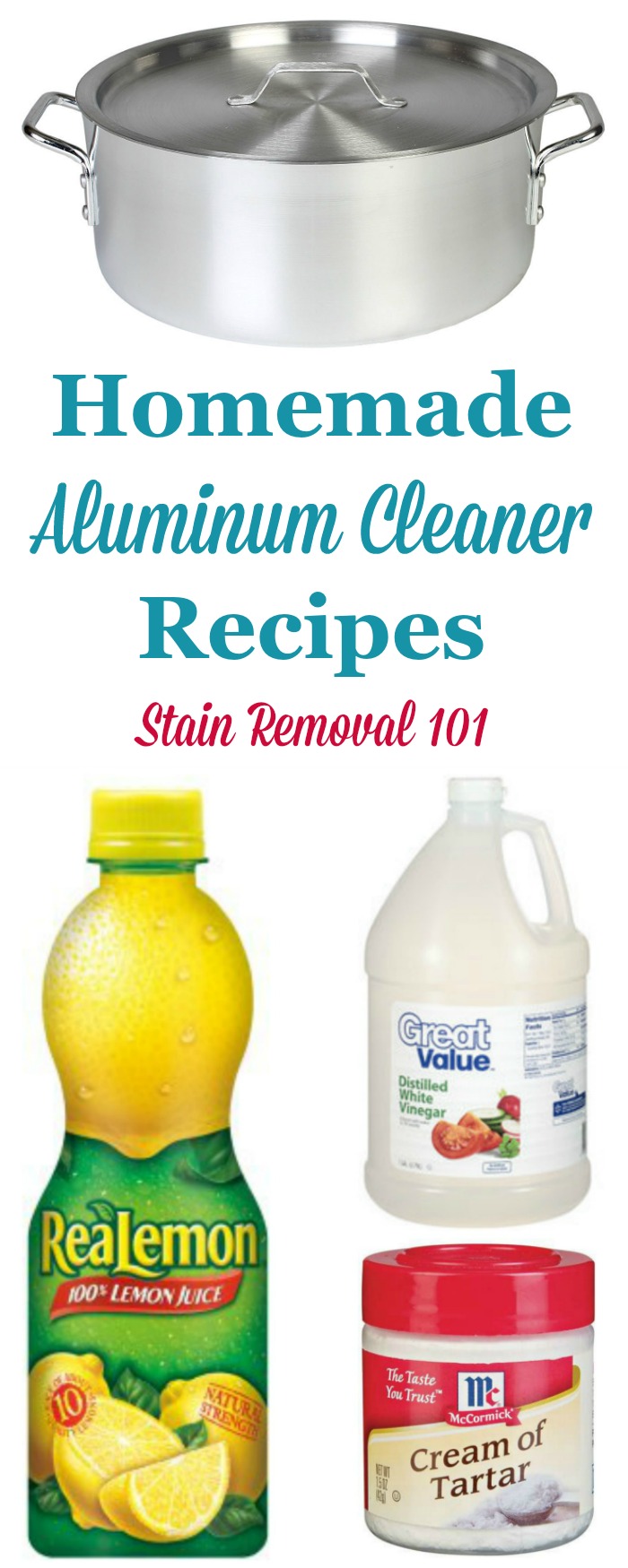 Two homemade aluminum cleaner and polish recipes to keep your aluminum pots and pans clean frugally and naturally {on Stain Removal 101}