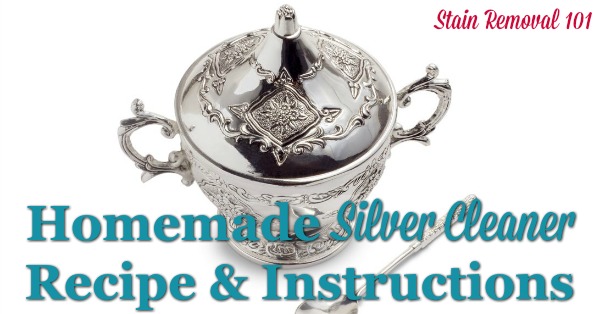 Homemade silver cleaner recipe, that uses the power of a homemade magnet to make your own silver dip {on Stain Removal 101}