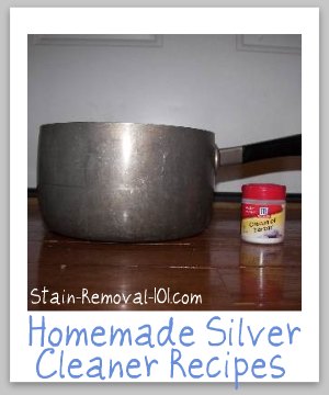 Homemade silver cleaner recipe, that uses the power of a homemade magnet to make your own silver dip {on Stain Removal 101}