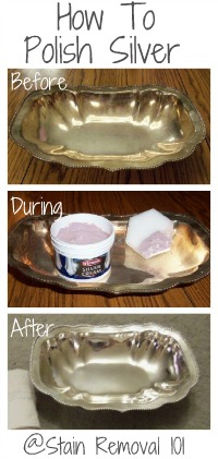Steps for how to polish silver, including some green hints for doing it in a more eco-friendly way. {on Stain Removal 101}