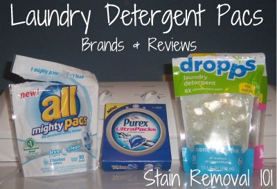 Pros and cons of laundry detergent pacs, plus reviews of the brands which currently offer them.