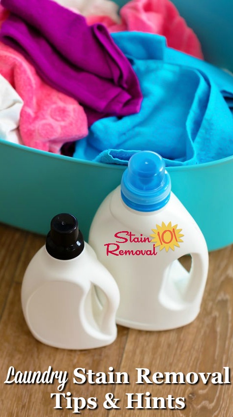 No matter what the type of spot here are laundry stain removal tips and hints that have been shared to help you get it out {on Stain Removal 101} #LaundryStainRemoval #LaundryStains #StainRemovalTips