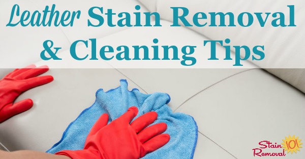 Here is a round up of leather stain removal and cleaning tips and hints, to care for your leather furniture, clothing and more {on Stain Removal 101} #LeatherStainRemoval #LeatherCleaning #LeatherCare
