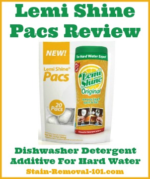 Lemi Shine pacs review: dishwasher detergent additive for hard water film and spots {on Stain Removal 101} - This stuff's great!
