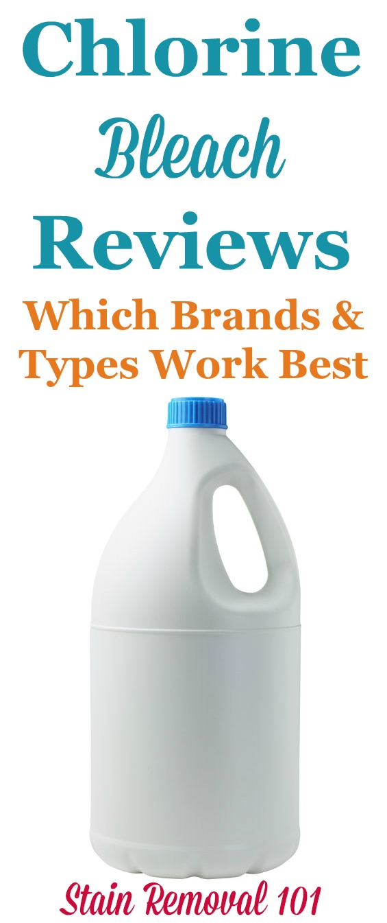 Here are reviews of powdered and liquid chlorine bleach from many different brands, including generic varieties, to know which ones work best for cleaning and stain removal in your home {on Stain Removal 101}