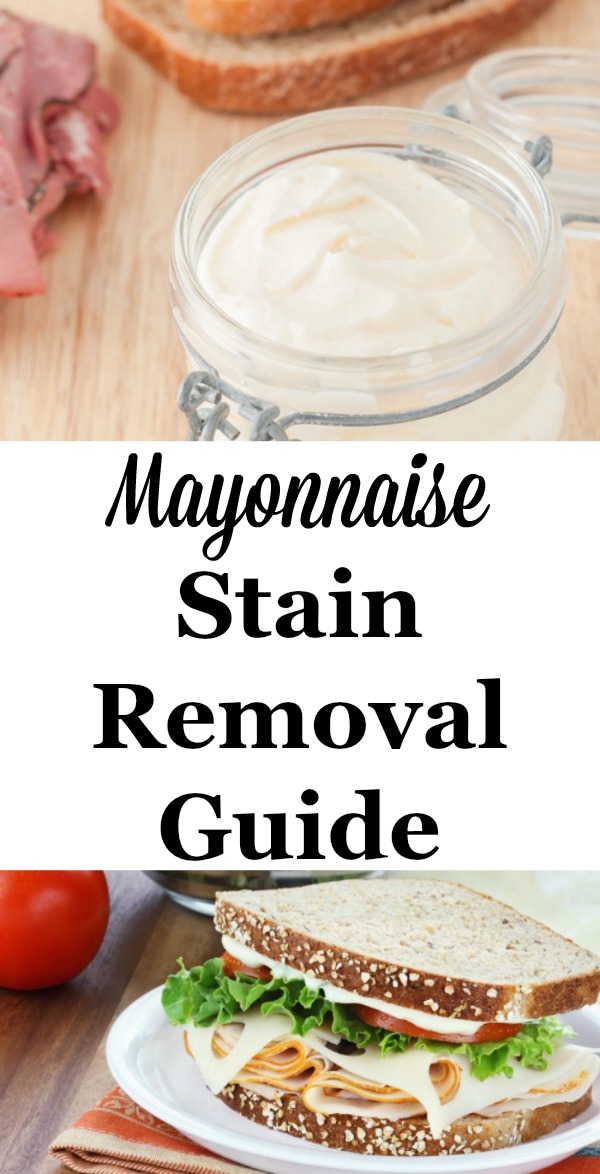 Mayonnaise stain removal guide, with step by step instructions for clothing, upholstery and carpet {on Stain Removal 101}