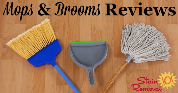 Housework broom and mop. Sweeper brooms, home cleaning mops and