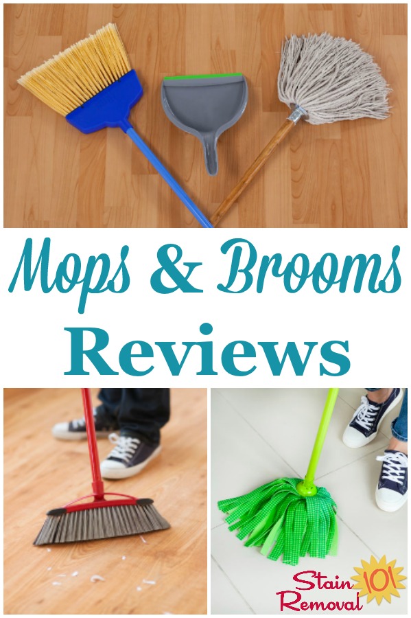 Here are reviews of mops and brooms, to find the best products to use to keep your floors clean and dirt and dust free {on Stain Removal 101} #MopsAndBrooms #CleaningEquipment #CleaningTips