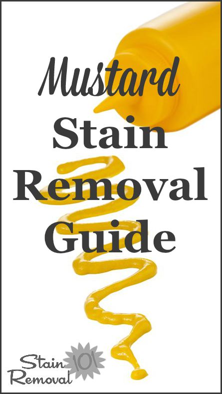 Mustard stain removal guide for clothing, upholstery and carpet {on Stain Removal 101}