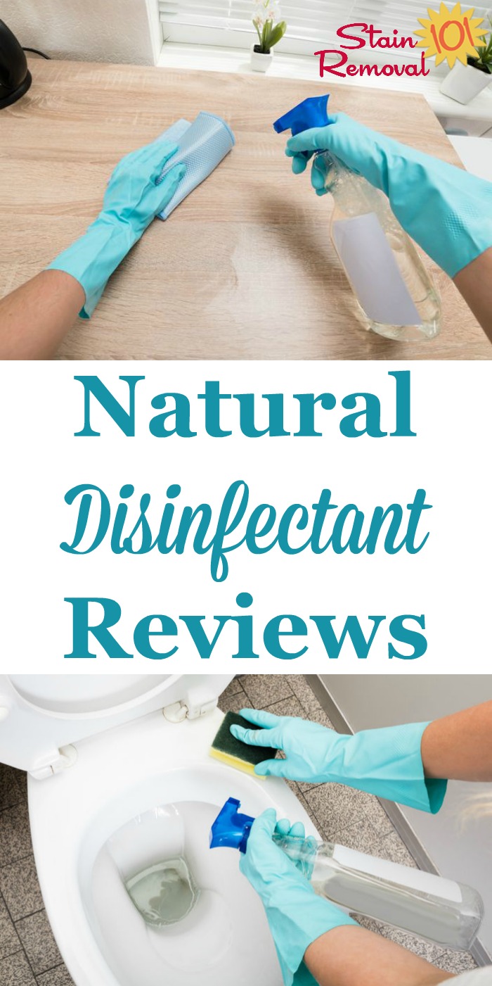 Here is a round up of natural disinfectants reviews, in both spray and wipe form, for use in your home so you can learn the best products to kill germs without harming the environment {on Stain Removal 101}