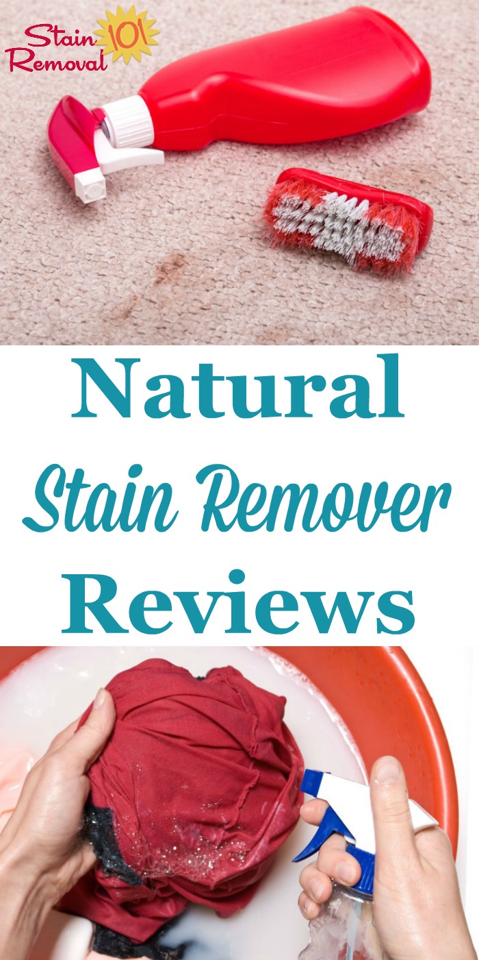 Here is a round up of natural stain remover reviews for all around your house, including laundry, carpet, and more, to identify which products are both eco-friendly and also effective {on Stain Removal 101}