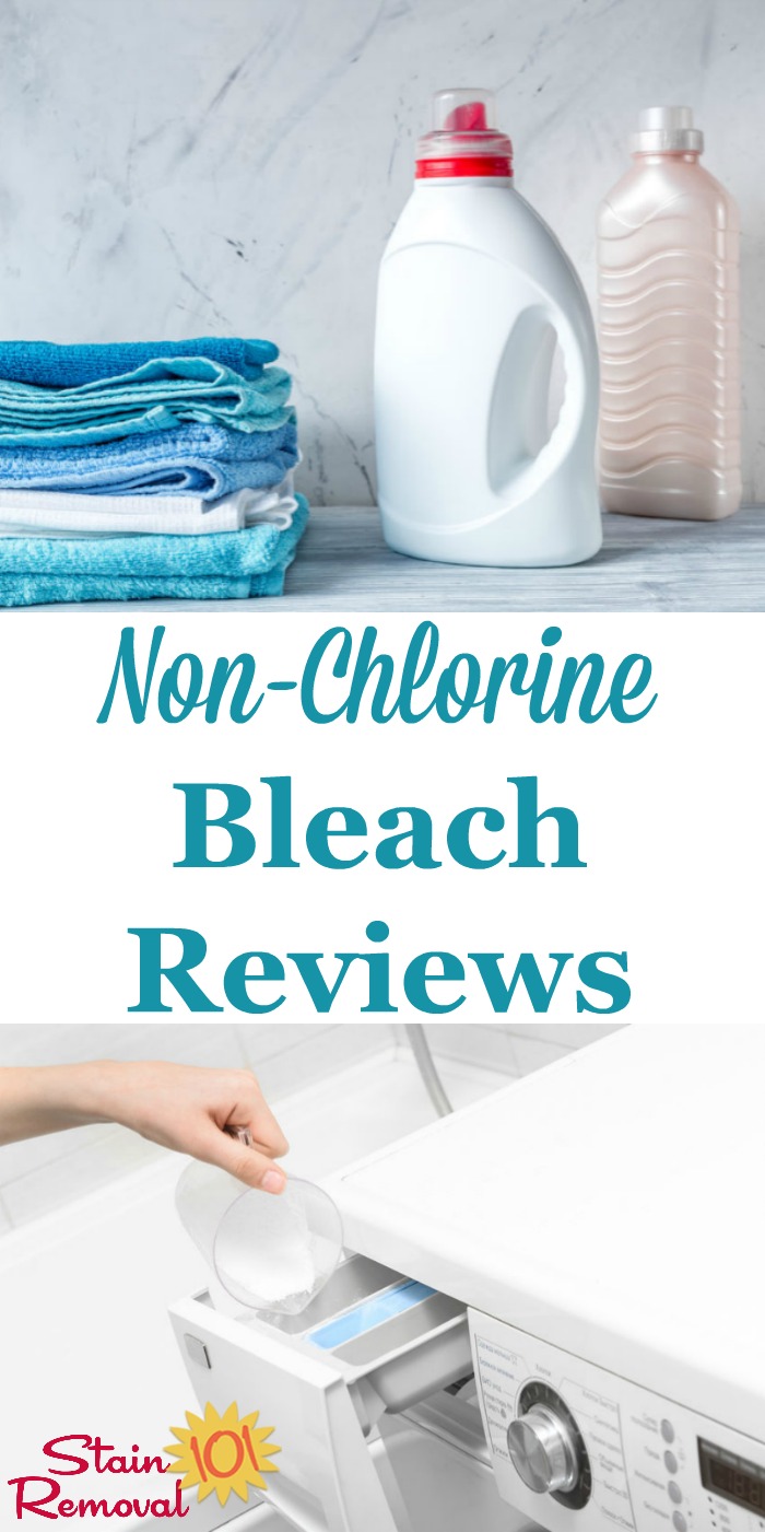 Here is a round up of reviews of non chlorine bleach, including both liquid and powder versions of oxygen and color safe bleaches, to find out which ones work best for laundry stains and cleaning around your home {on Stain Removal 101}