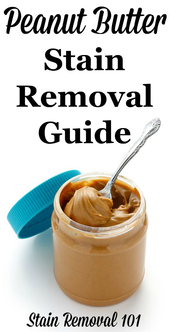 Step by step instructions for peanut butter stain removal from clothes, upholstery and carpet {on Stain Removal 101}