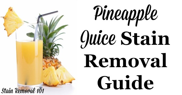 Pineapple juice stain removal guide for clothing, upholstery and carpet, with step by step instructions {on Stain Removal 101}