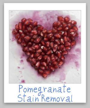 How to remove pomegranate stains from juice or the seeds from clothes, upholstery and carpet {on Stain Removal 101}