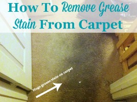 Huge grease stain on carpet, and how to remove it using an easy home remedy {on Stain Removal 101}