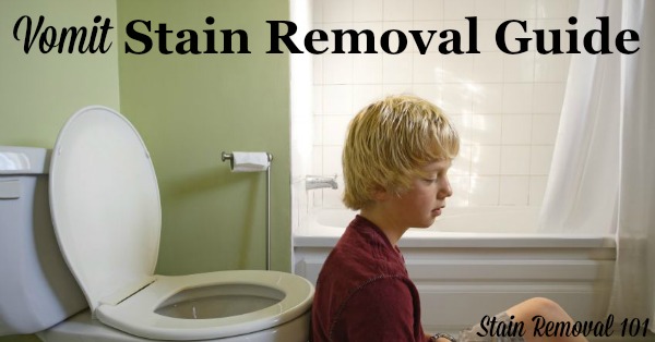 How to remove vomit stains from clothes, upholstery and carpet, with step by step instructions {on Stain Removal 101}