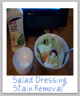 creamy salad dressing stains