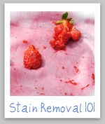 strawberry stained tablecloth