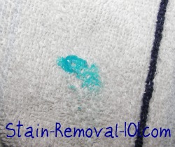 toothpaste stain in hand towel