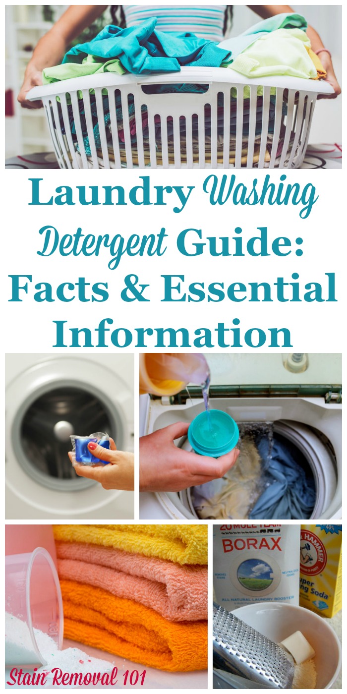 There are lots of types of laundry washing detergent available to wash your clothes and other laundry, but they're not all made the same, and some are better for one job versus another. Here's your guide to determine which one you should use in your machine for which loads {on Stain Removal 101} #WashingDetergent #LaundryDetergent #LaundrySoap