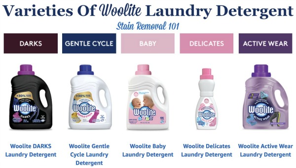 Varieties of Woolite laundry detergent {on Stain Removal 101} #WooliteDetergent #WooliteLaundryDetergent #Woolite