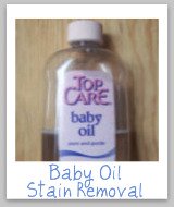 baby oil stain removal