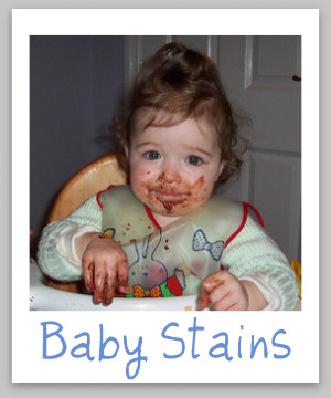 Here's how to remove the top 10 types of baby stains {on Stain Removal 101}