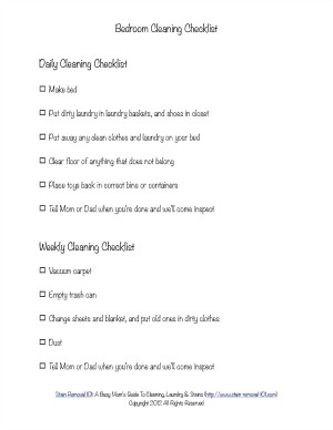 bedroom cleaning checklist