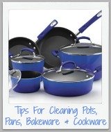 cleaning pots, pans, cookware and bakeware