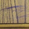 purple crayon on wood table