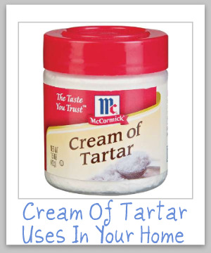 Another ingredient to add to your homemade cleaners arsenal -- cream of tartar. Great list of its uses, and what it does for cleaning and stain removal.