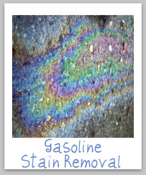 Step by step instructions for removing gasoline stains from clothing, upholstery and carpet {on Stain Removal 101}
