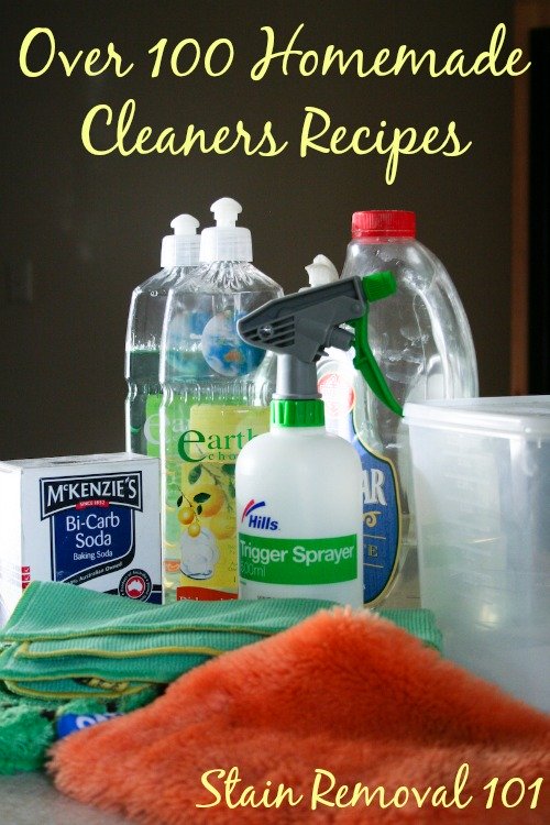 Over 100 homemade cleaners recipes for just about everything imaginable {on Stain Removal 101}