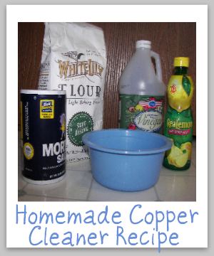 Several homemade copper cleaner and polish recipes using natural, frugal ingredients {on Stain Removal 101}