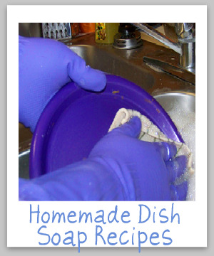 Homemade dish soap recipes you can use to wash your dishes, and choose your own scent {on Stain Removal 101}