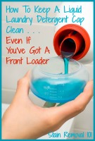 pouring liquid laundry detergent