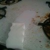 Magic Eraser cleaning stove top