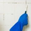 cleaning mildew with toothbrush