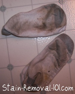 mud stains on socks