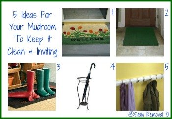 5 entryway and mudroom ideas to keep the space clean despite weather, and also inviting for guests and those who live in the home, alike {on Stain Removal 101}