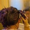 applying hair dye