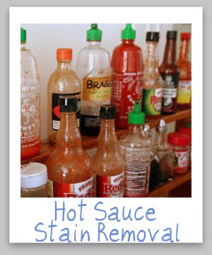 How to remove hot sauce stains from clothing, upholstery and carpet {on Stain Removal 101}