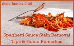 How to remove spaghetti stains on carpet