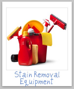 List of the top 10 pieces of stain removal equipment and tools you need for your home {on Stain Removal 101}