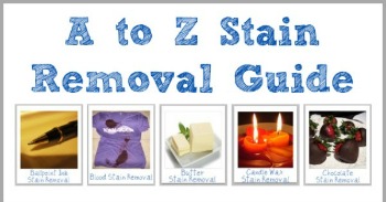 A-Z Stain Removal Guide with 100s of pages of step by step instructions for removing specific stains from clothing, upholstery and carpet {on Stain Removal 101}