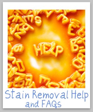 Resource to ask for stain removal help, plus FAQs {on Stain Removal 101}