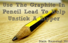 use the graphite in pencil lead to help unstick a zipper