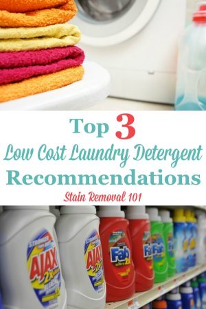 Top 3 low cost laundry detergent recommendations, plus more ways to save money on laundry {on Stain Removal 101}